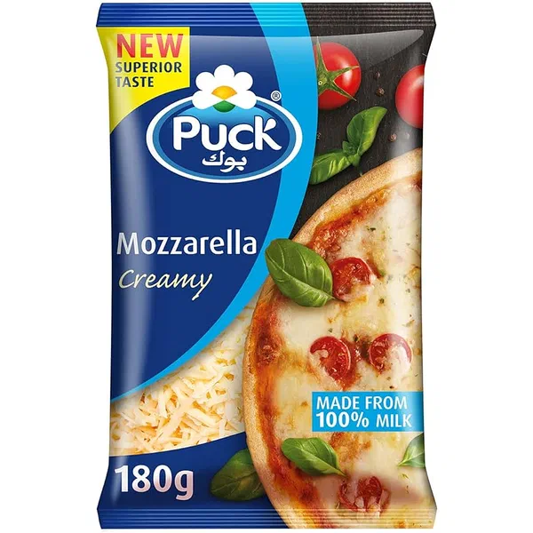 PUCK FRESH SHREDDED MOZZARELLA CHEESE FOR PIZZA AND PASTA 180G