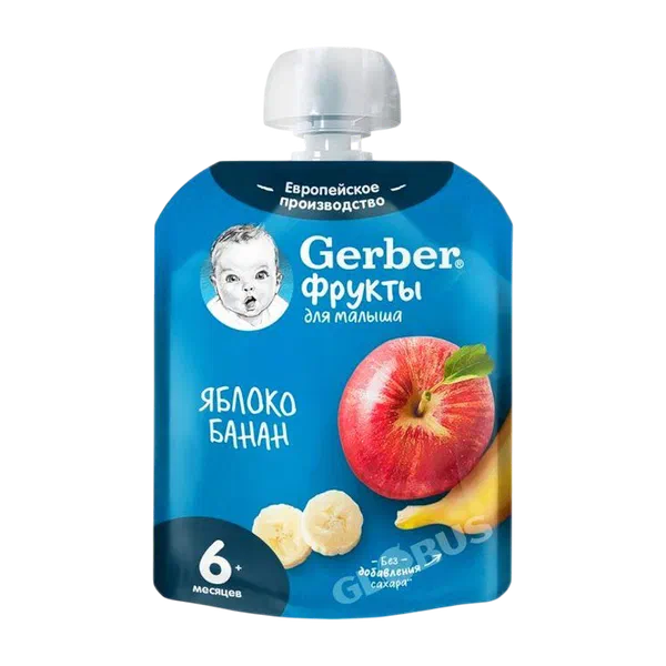 Пюре дет. Gerber ябл/бан с 6мес 90г д/п