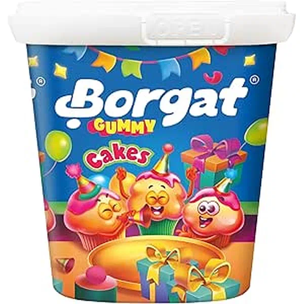 BORGAT CAKES GUMMY CANDY ASSORTED FRUIT FLAVORS 160G