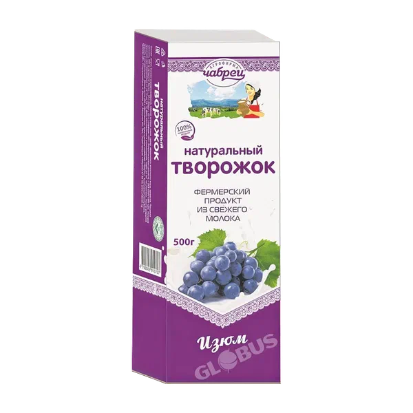 Творожок Чабрец изюм 25% 450г перг/б ЗМЖ