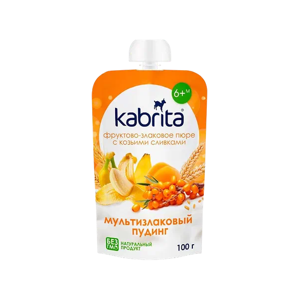 Пюре дет. Kabrita фрукт мультизлак пудинг с 6мес 100г д/п