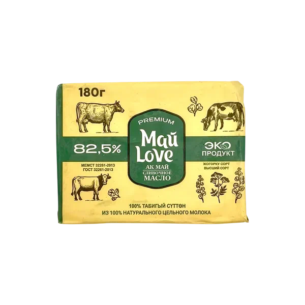 Масло сливочное Май Love premium 82,5% 180г ЗМЖ