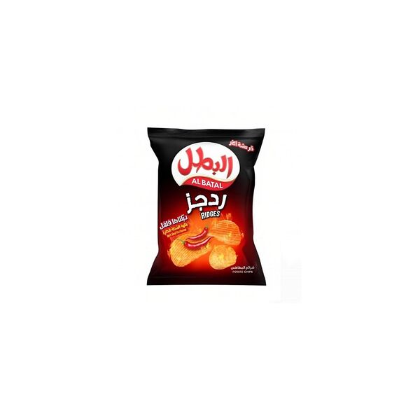 Al Batal Chips Ridges Hot Shatta 155Gm