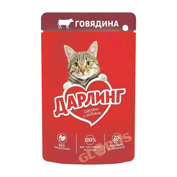 Корм Darling д/кошек говядина в подливе 75г