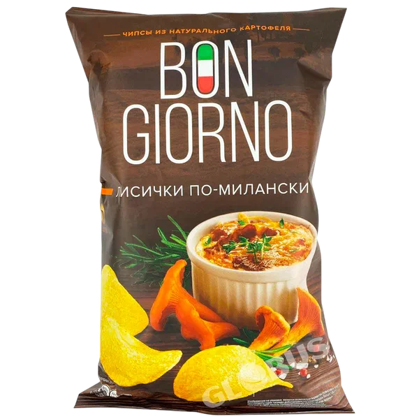 Чипсы Bon Giorno лисичка по-милански рифл 90г