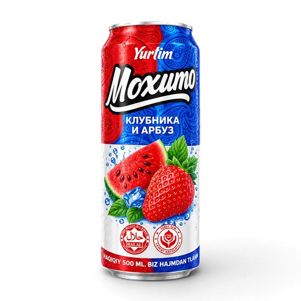 Yurtim Moxito клубника и арбуз 0,5л ж/б