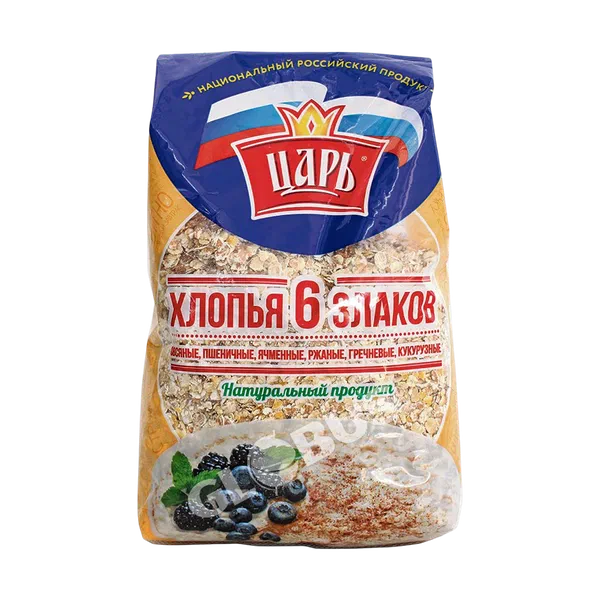 Хлопья Царь 6 злаков 400г м/у