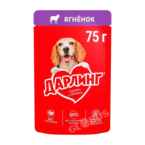 Корм Darling д/собак ягненок в подливе 75
