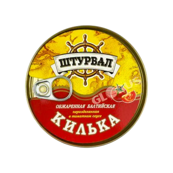 Килька Штурвал балтийская обжар в томат.соусе /ключ/ 240г ж/б Россия 48