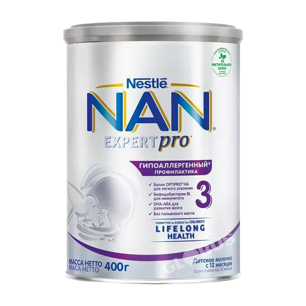 Смесь дет. Nan 3 OPTIPRO гип/аллерг с 12 мес 400г