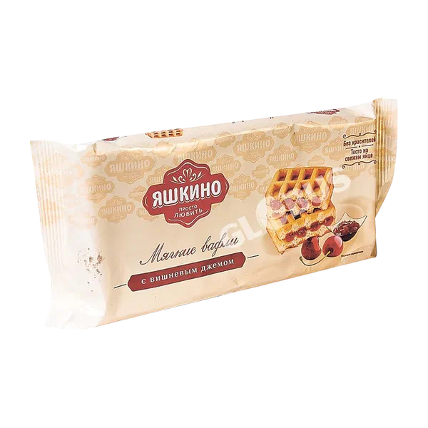 Вафли Яшкино мягкие с вишн.джемом 120г.