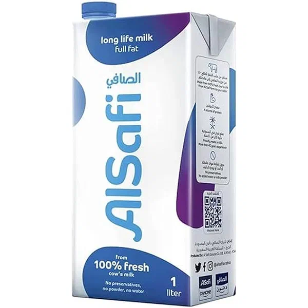 AL SAFI LONG LIFE FULL FAT MILK RESEALABLE PACK 1 LITER