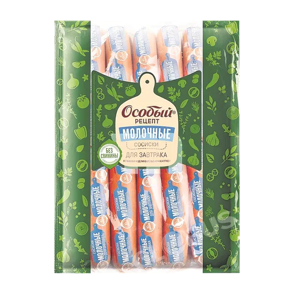 Сосиски Особый рецепт молочные д/завтрака б\св п/а вес. РЦ