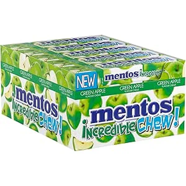 MENTOS INCREDIBLE GREEN APPLE FLAVORED CHEWY CANDY 45G