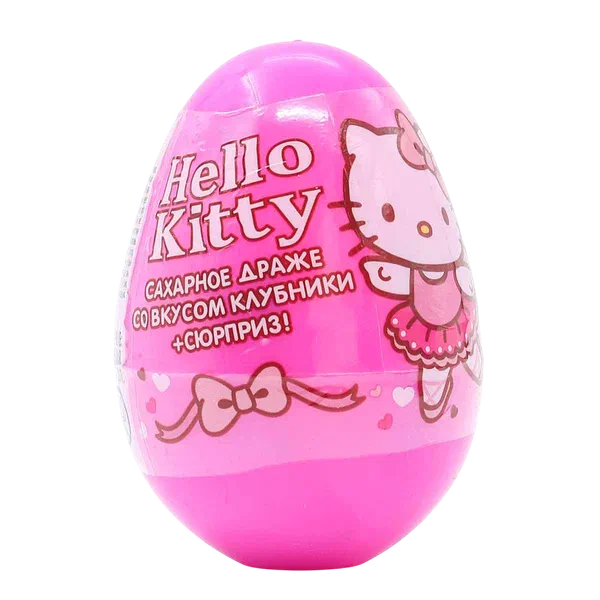 Яйцо пласт. Hello Kitty драже сах. клубника 10г IKM52