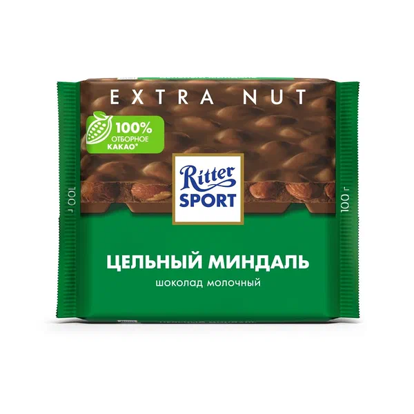 Шоколад Ritter Sport темн. цельный миндаль 100г