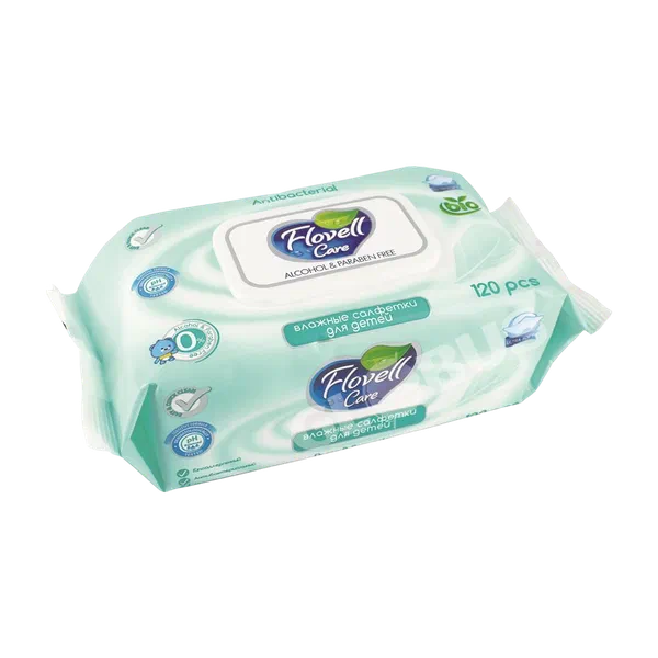Салфетки влажн Flovell Bio детск 120шт