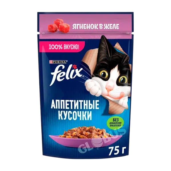 Корм д/кошек Felix ягненок в желе 75г
