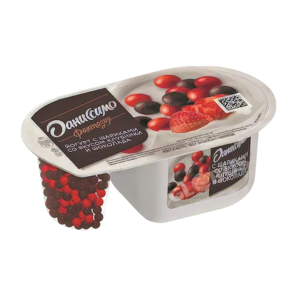 Йогурт Даниссимо Фантазия клубника/мол. шок. шарики 6,9% 105г