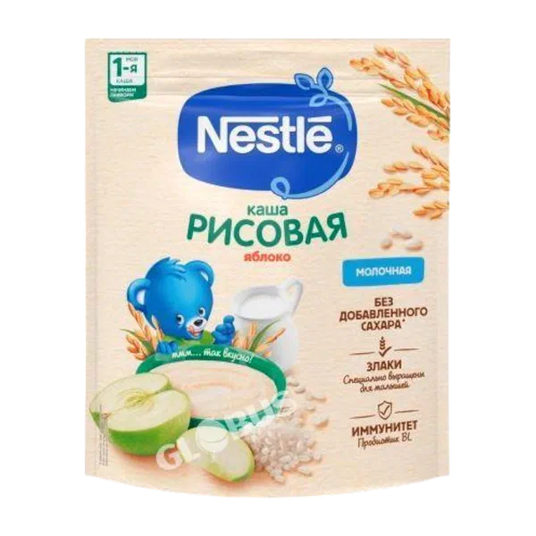 Каша дет. Nestle молоч. рис.ябл. с 6мес. 200г д/п