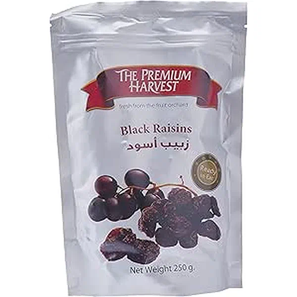 TP HARVEST BLACK RAISINS 220G - PREMIUM BLACK RAISINS