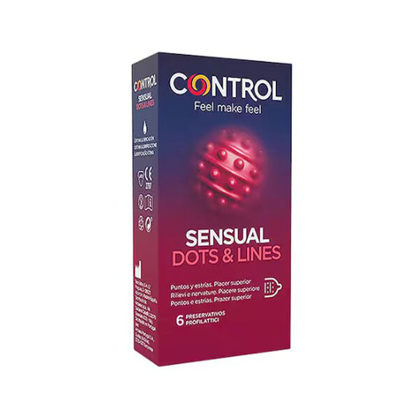 Control Sensual Dotslines Condoms 6Pcs