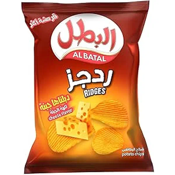 AL BATAL CHEESE FLAVORED RIDGED POTATO CHIPS 155G