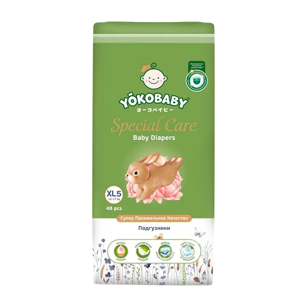 Подгузники детск Yokobaby Special Care XL 48шт
