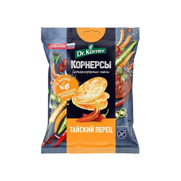 Чипсы Dr.Korner цельнозерн. тайский перец 50г