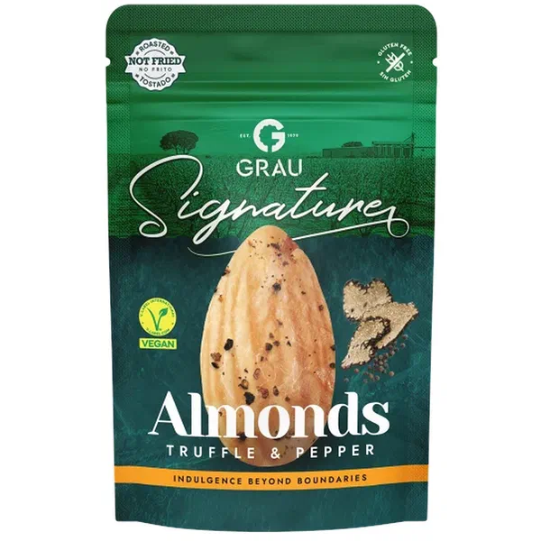 GRAU ALMOND TRUFFLE AND PEPPER 70G - TRUFFLE AND PEPPER FLAVORED ALMONDS