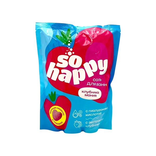 Соль д/ванн Sohappy Клубника мания 500г