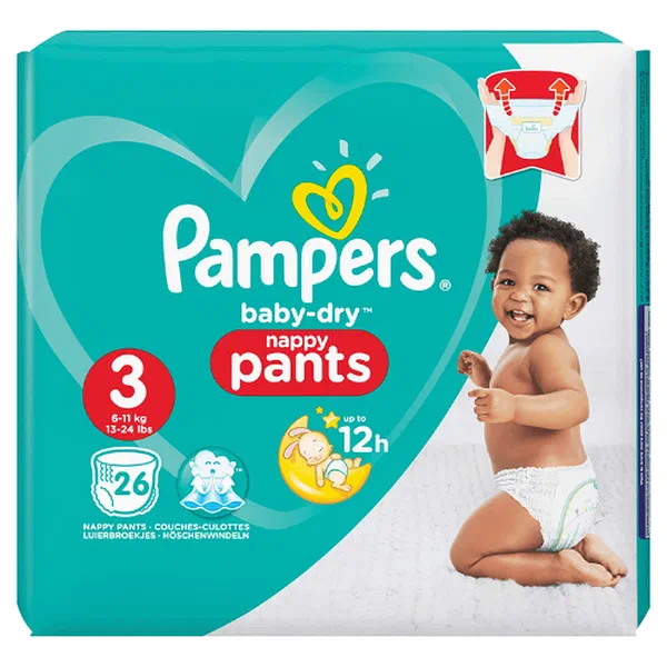 PAMPERS PANT BABY-DRY SIZE 3 JUNIOR 6-11KG 26-PACK