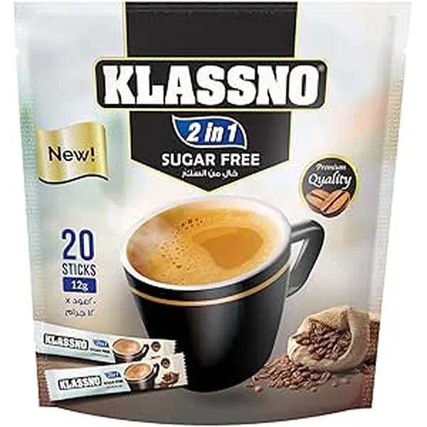 KLASSNO 2-IN-1 SUGAR FREE INSTANT COFFEE MIX 20X12G MULTIPACK
