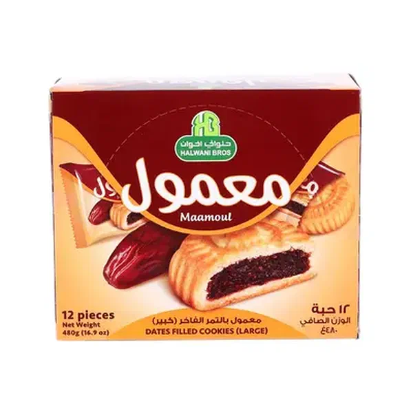HB MAAMOUL WITH DATES 12X32GM - CLASSIC DATE-FILLED ARABIC SWEETS