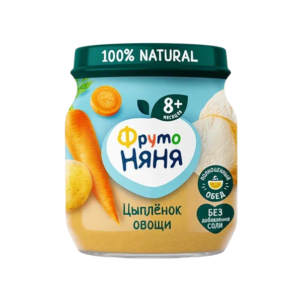 Пюре дет. Фруто Няня цыпленок с овощ. с 8мес 100г ст/б