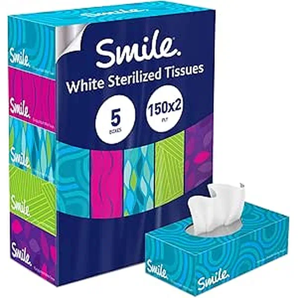 SMILE TRADITIONAL FACIAL TISSUES SOFT AND GENTLE 150-SHEET