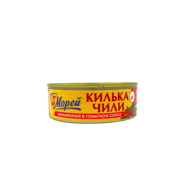 Килька 5Морей каспийская обж. с чили в томат.соусе 240г ж/б