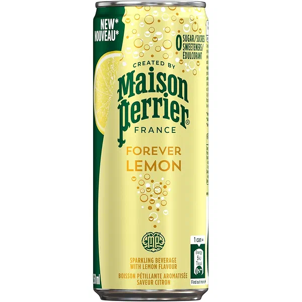 MAISON PERRIER LEMON FLAVORED SPARKLING NATURAL MINERAL WATER 250ML CAN