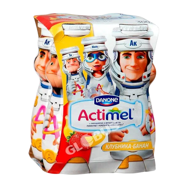 Йогурт питьевой Актимель Иммуновит Kids клубн/банан 1,5% 95г