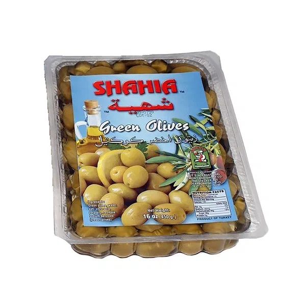SHAHIA DOLSEE STYLE WHOLE GREEN OLIVES AROMATIC BLEND 450G