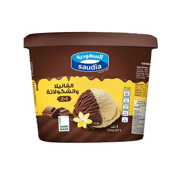 Saudia Ice Cream Vanilla Choco 1L
