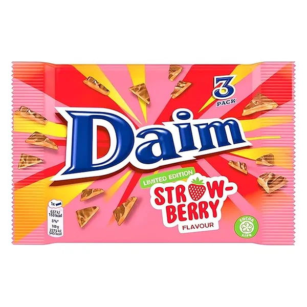 DAIM CHOCO 3PK 84G - CRUNCHY ALMOND CARAMEL CHOCOLATE BARS PACK