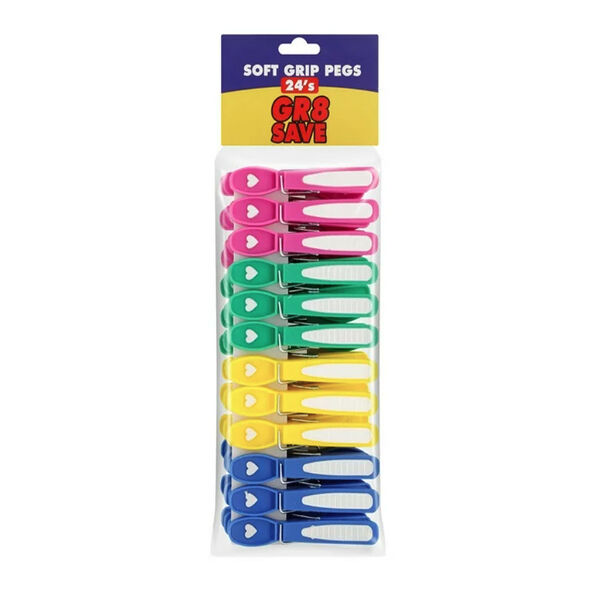Gr8 Save Soft Grip Pegs 24-Pack