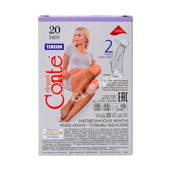 Гольфы жен капр Conte tension 20den nero 23-25