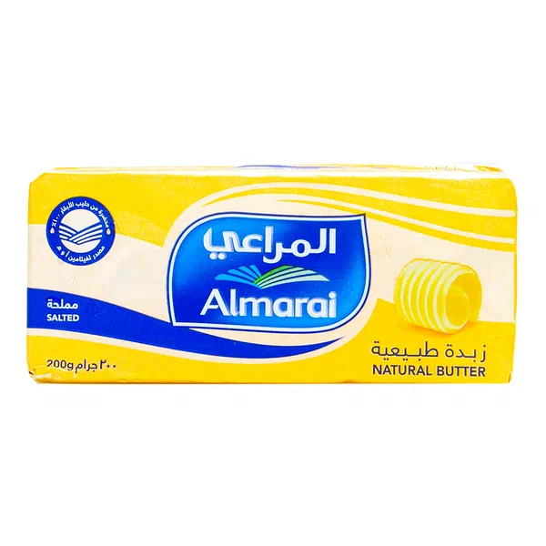 ALMARAI NATURAL SALTED BUTTER 200G - ALMARAI NATURAL SALTED BUTTER