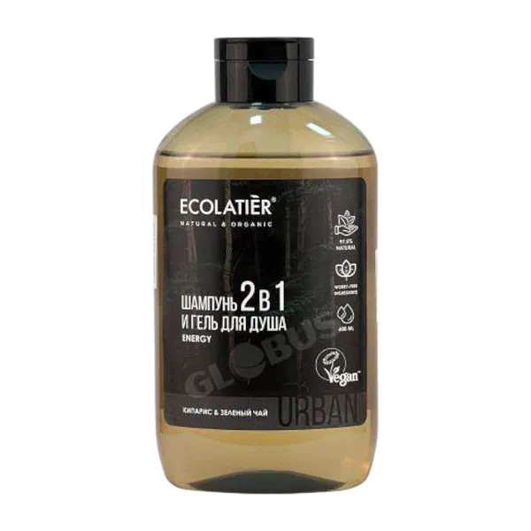 Шампунь-гель д/душа Ecolatier 2в1 кипарис/зеленый чай 600мл