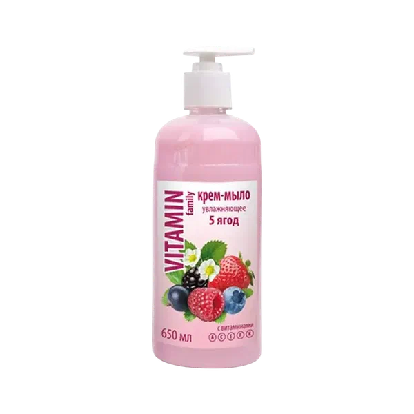 Мыло-крем Vitamin family 5 ягод увлажн 650мл