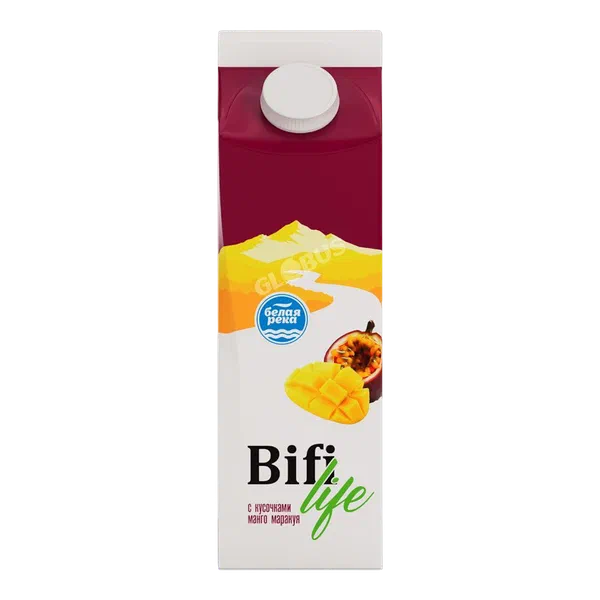 Кефир Бифилайф с кусочками манго-маракуя 500г