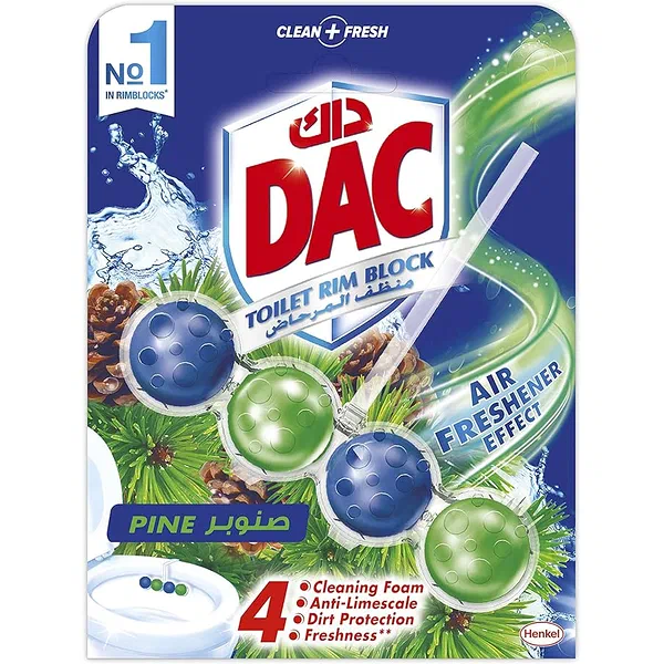 DAC TOILET POWER ACTIVE PINE SCENT RIM BLOCK 2+1 VALUE PACK
