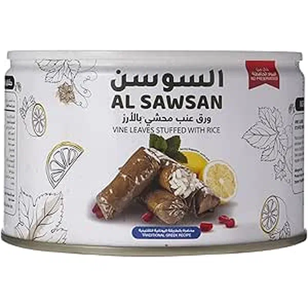 AL SAWSAN STUFFED VINE LEAVES WITH RICE AND SPICES 400G